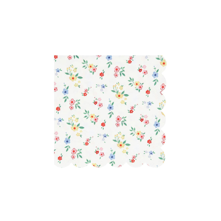 Ditsy Posy Scalloped Small Napkins