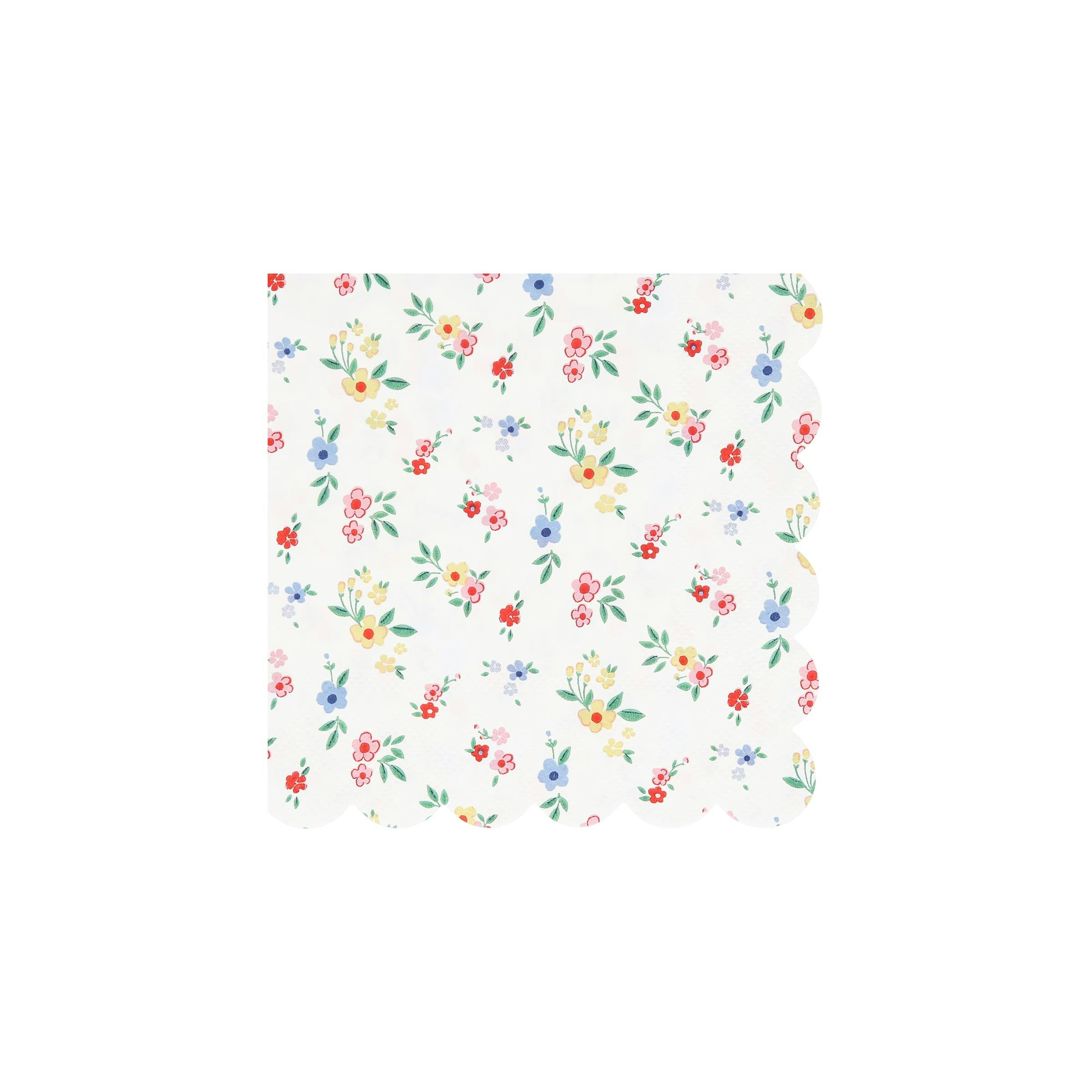Ditsy Posy Scalloped Small Napkins