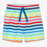 Kids swim trunk in rainbow sky stripe