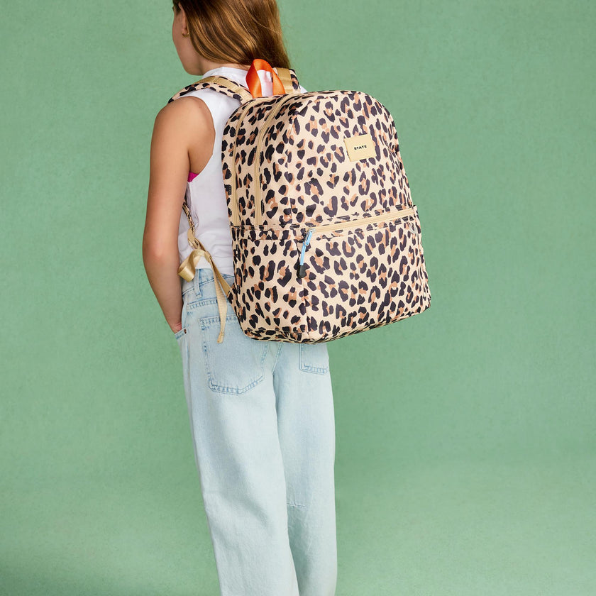 Kane Double Pocket Backpack, Leopard