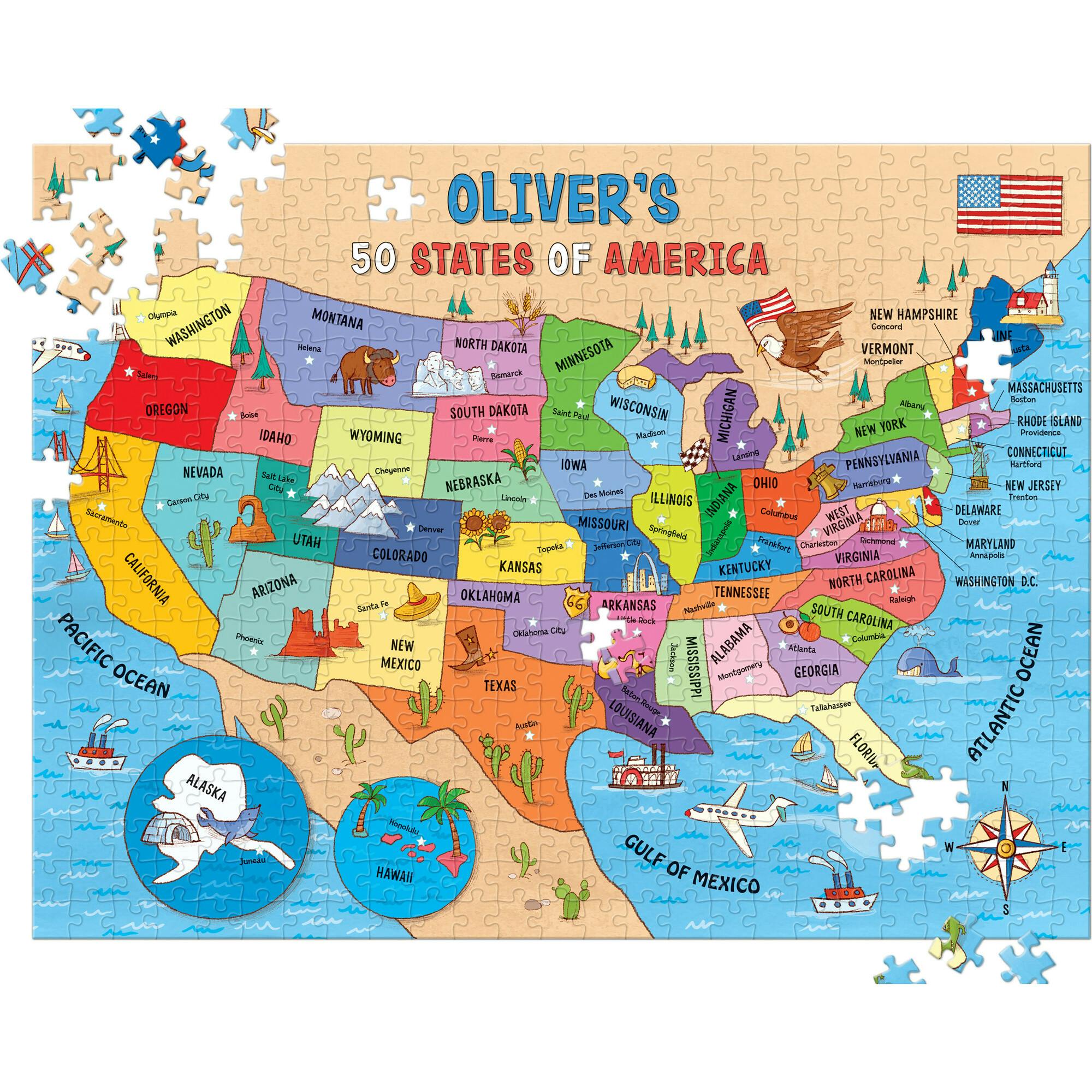 My 50 States 500-Piece Puzzle, Child's Name