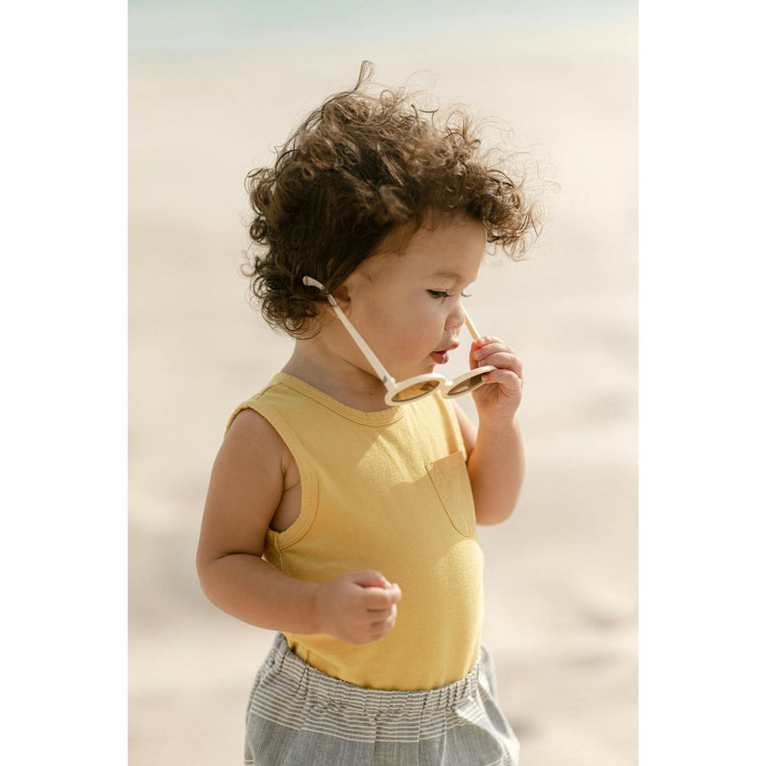 Vintage Washed Tank One-Piece, Yellow