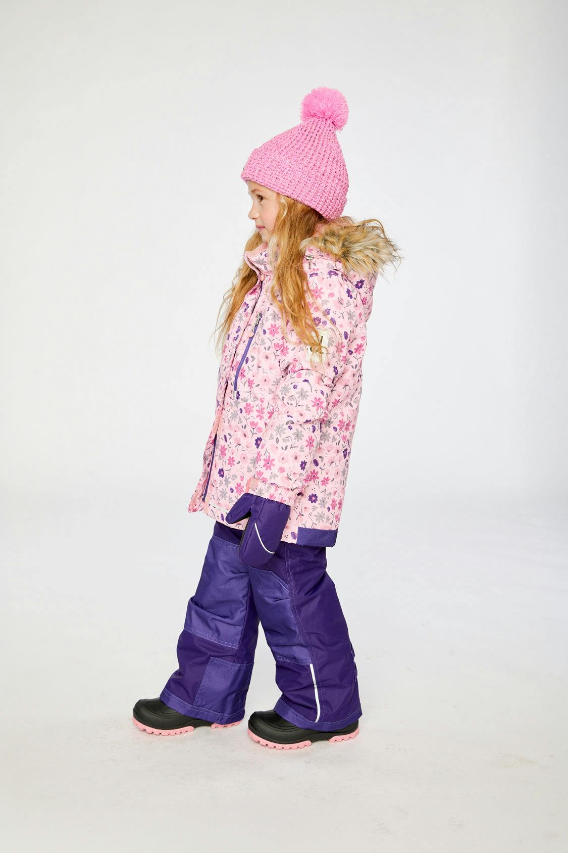 Two Piece Play Snowsuit Pink Mini Flower Print
