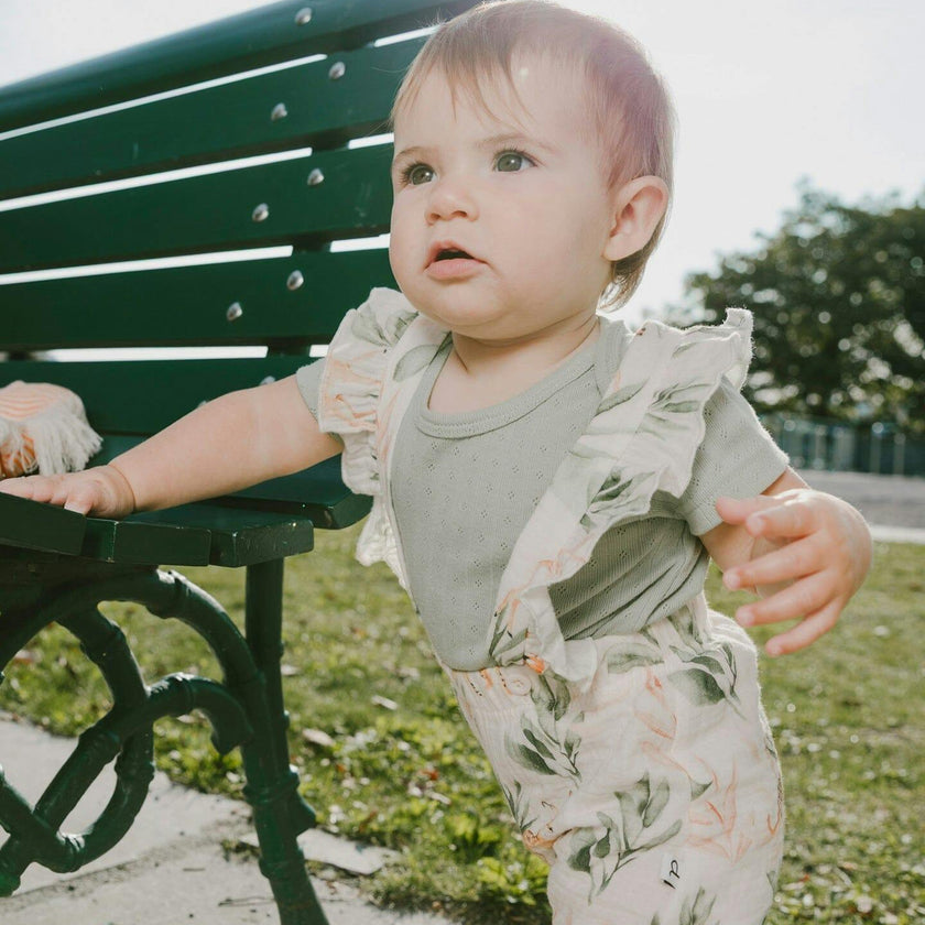 Pointelle Onesie And Cotton Muslin Shortall Set