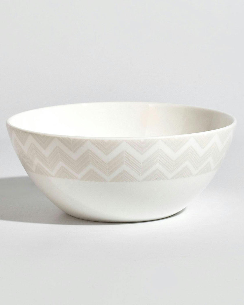 Soup Bowls ZIG ZAG Set of 6  White diam. 14.5" H. 2.4"