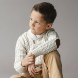 Organic Shawl Collar Cable Sweater