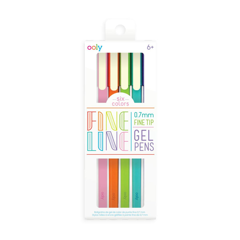 Fine Line Colored Gel Pens - Fine Tip - Set of 6