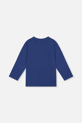Long Sleeve Organic Cotton T-Shirt Blue