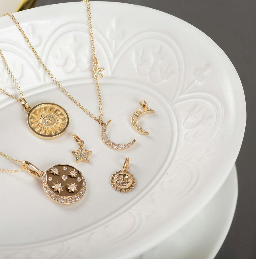 14k Gold Sun Pendant