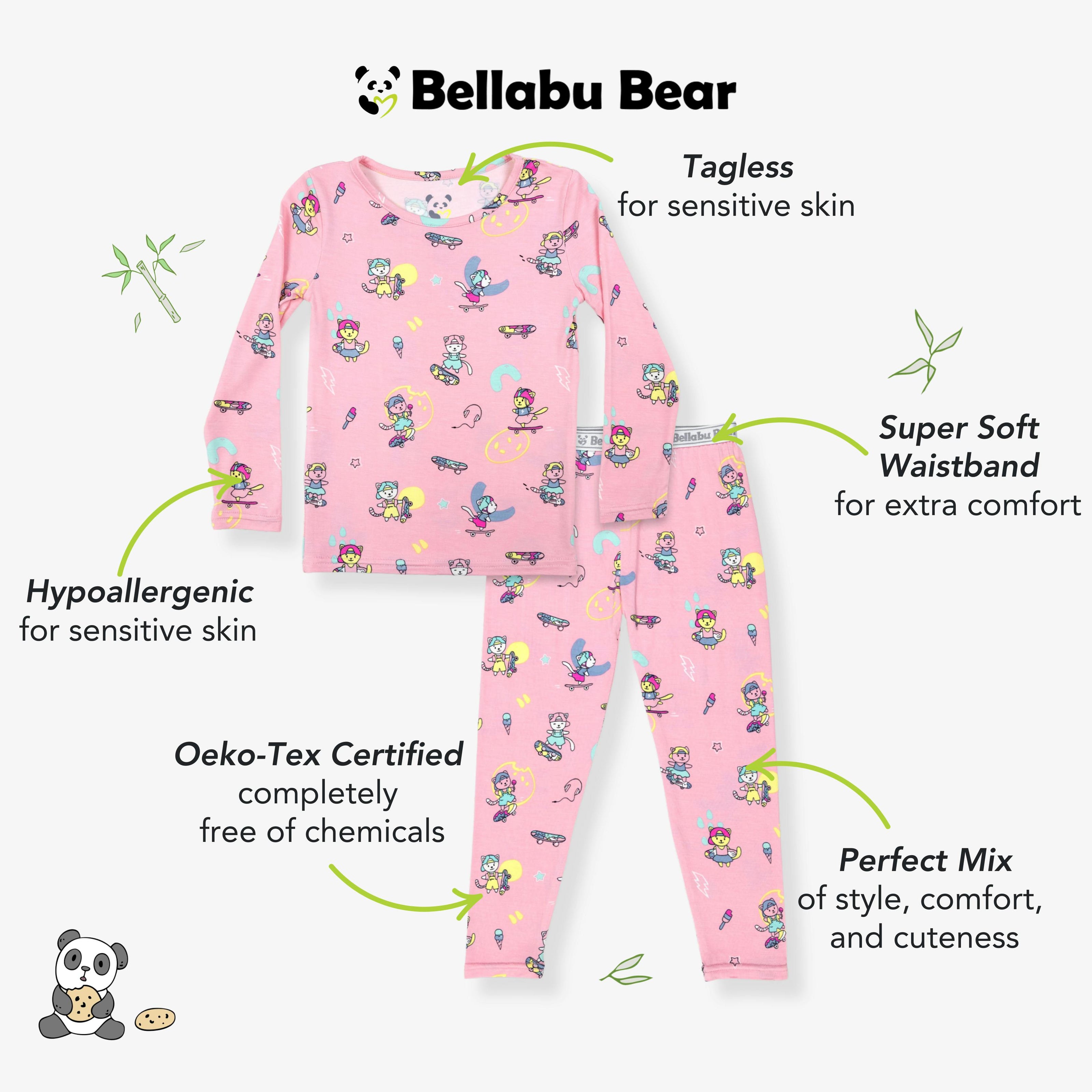 Skater Kitty Kids Bamboo Pajamas