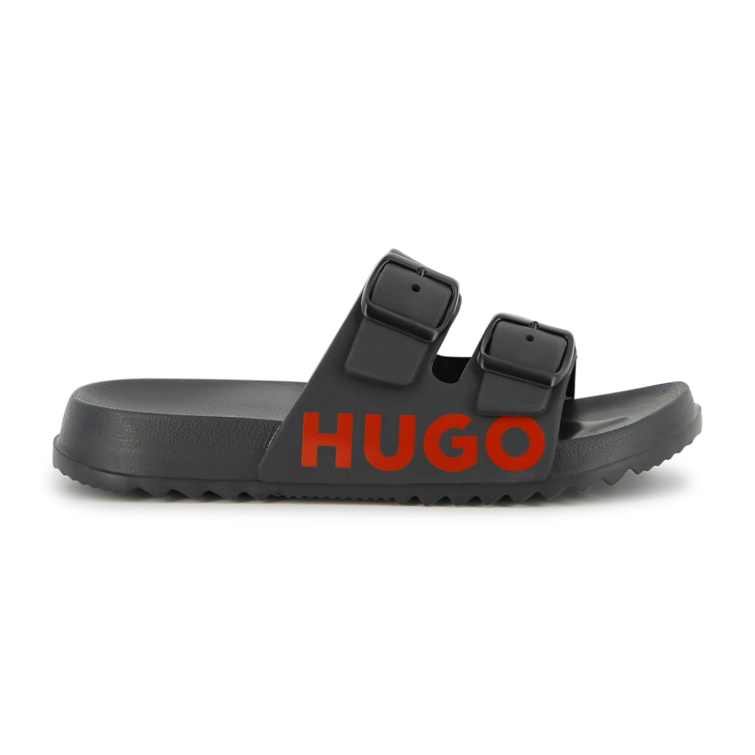 Boys Black Logo Sliders