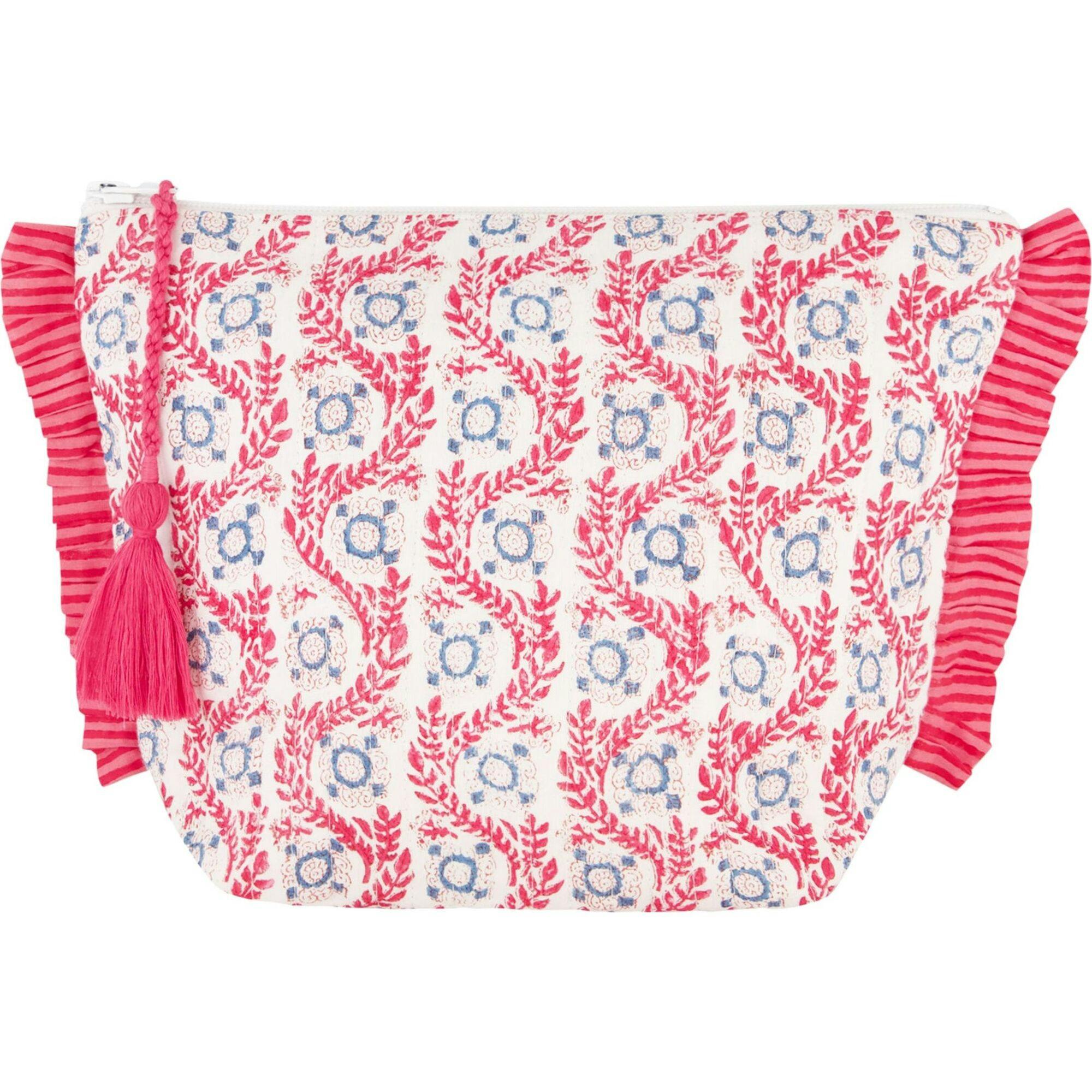 La Plage Ruffle Pouch Jaipur Bloom