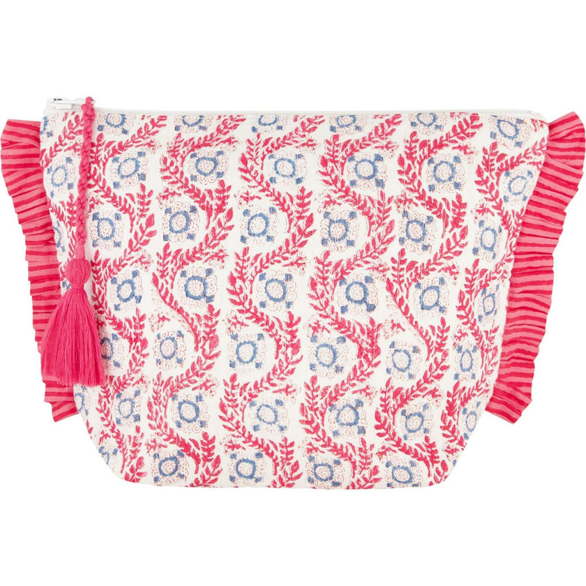 La Plage Ruffle Pouch Jaipur Bloom
