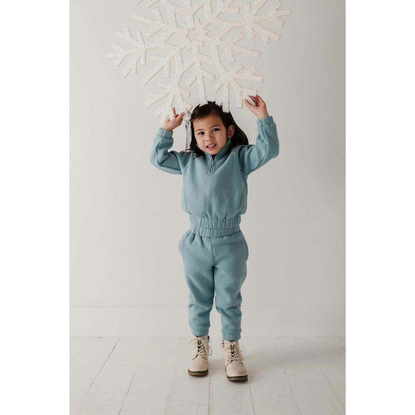 Fleece Zip Set Heather Gray