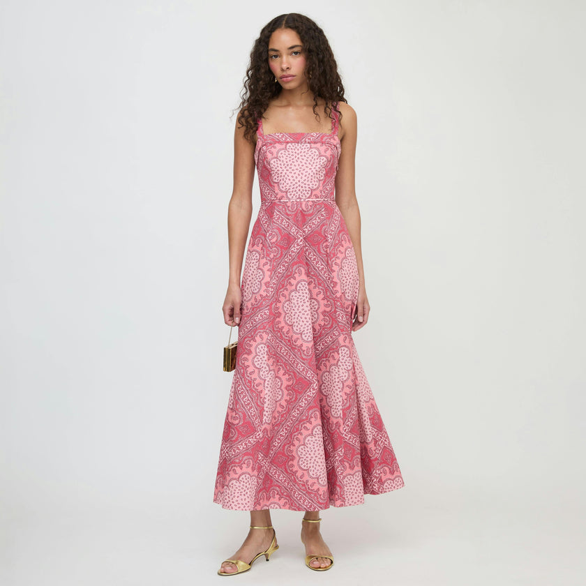 The Ezra Dress - Berry Paisley Scarf