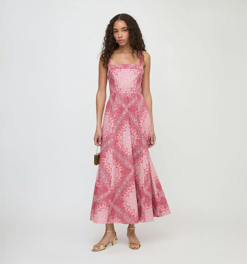 The Ezra Dress - Berry Paisley Scarf
