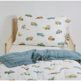 Cotton Muslin Toddler Bedding 3 Piece Set - Work Trucks