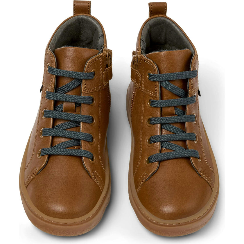 Kids Kiddo Zipped Lace-Up Ankle Boots, Brown