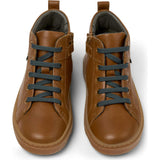 Kids Kiddo Zipped Lace-Up Ankle Boots, Brown
