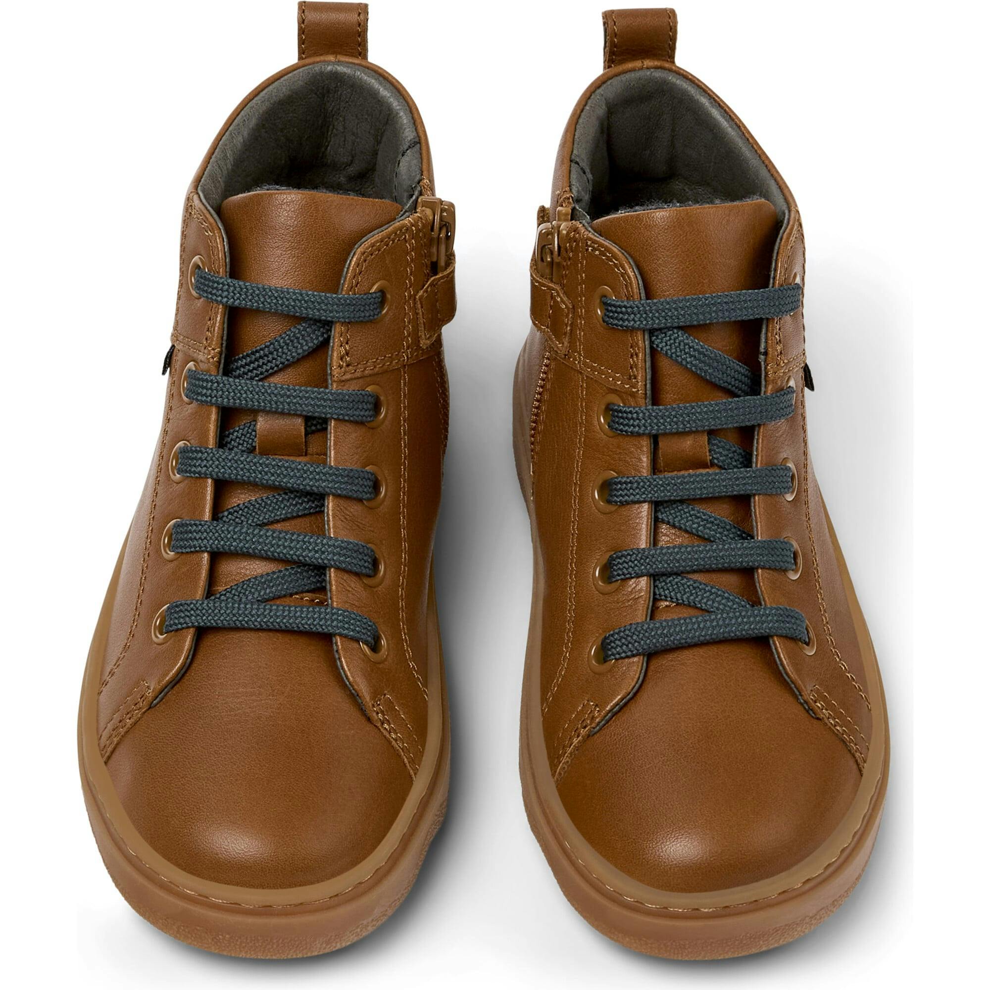 Kids Kiddo Zipped Lace-Up Ankle Boots, Brown