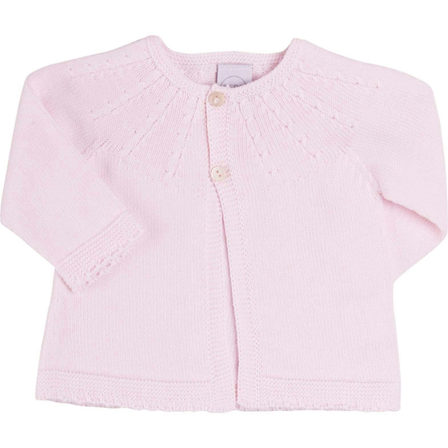 Openwork Detail Baby Cardigan in Baby Pink (1-9mths)