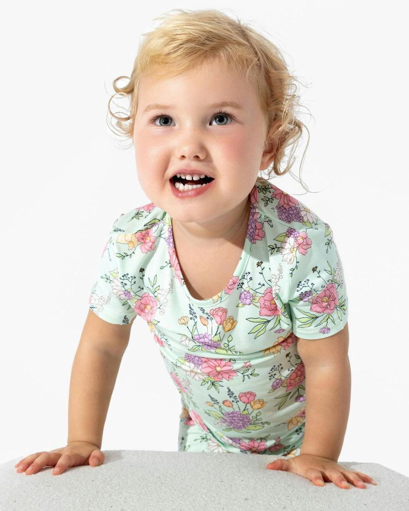 Petals & Posies Bamboo Kids Pajama Short Set