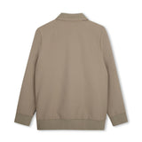 Beige Zip-Up Cardigan