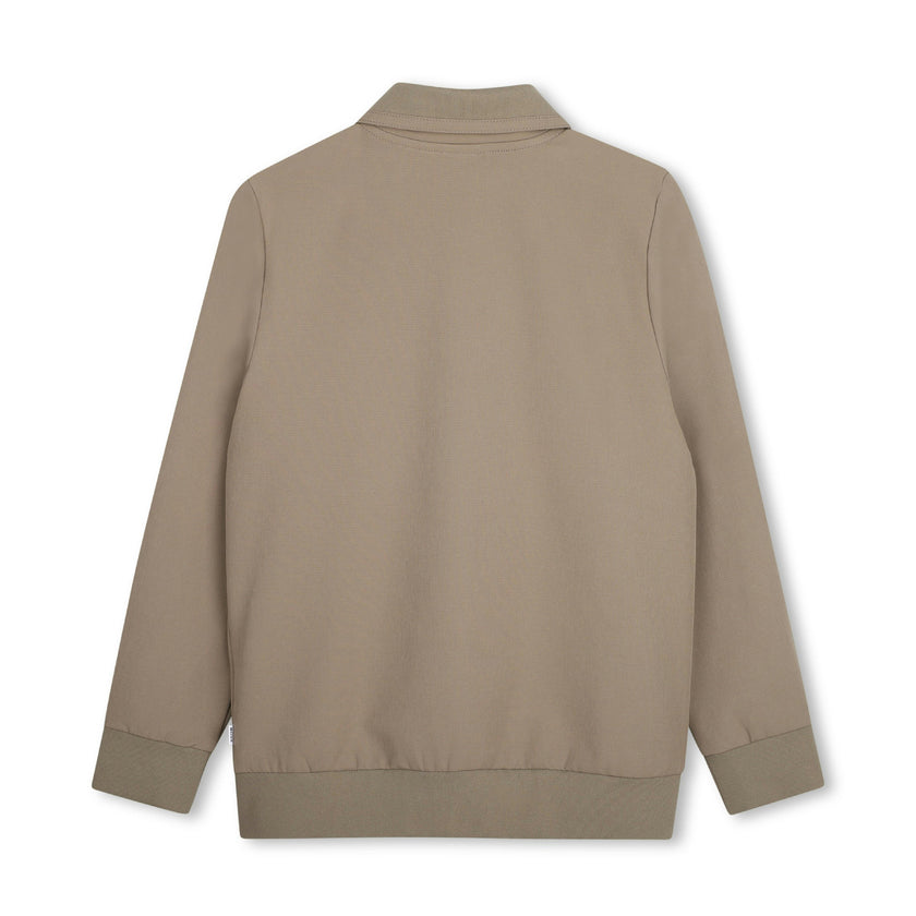 Beige Zip-Up Cardigan