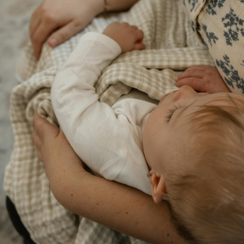 Original Cotton Muslin Quilt - Tan Gingham