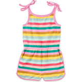 Tie Shoulder Sporty Romper, Pink