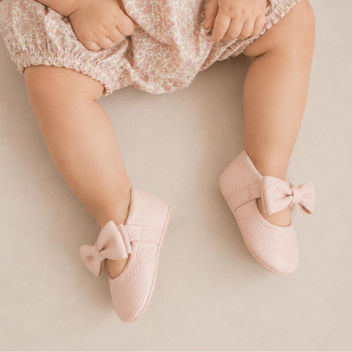 Baby Bow Ballet Flat | Pink Leather