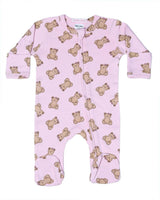 Baby Zipper Footie - Bow Bears