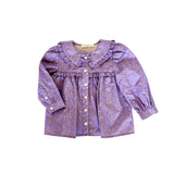 Ruffle Trim Blouse in Purple Carousel