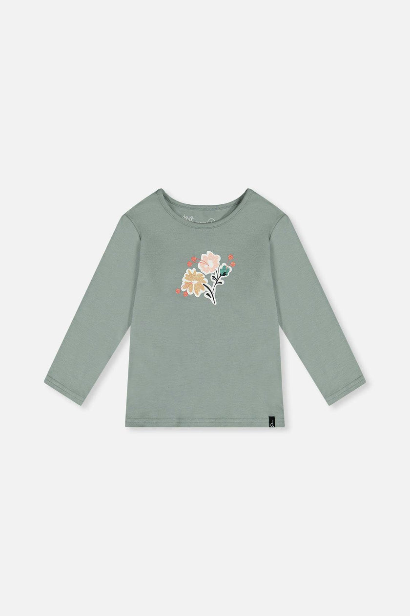 Organic Cotton Long Sleeve T-Shirt Sage Green