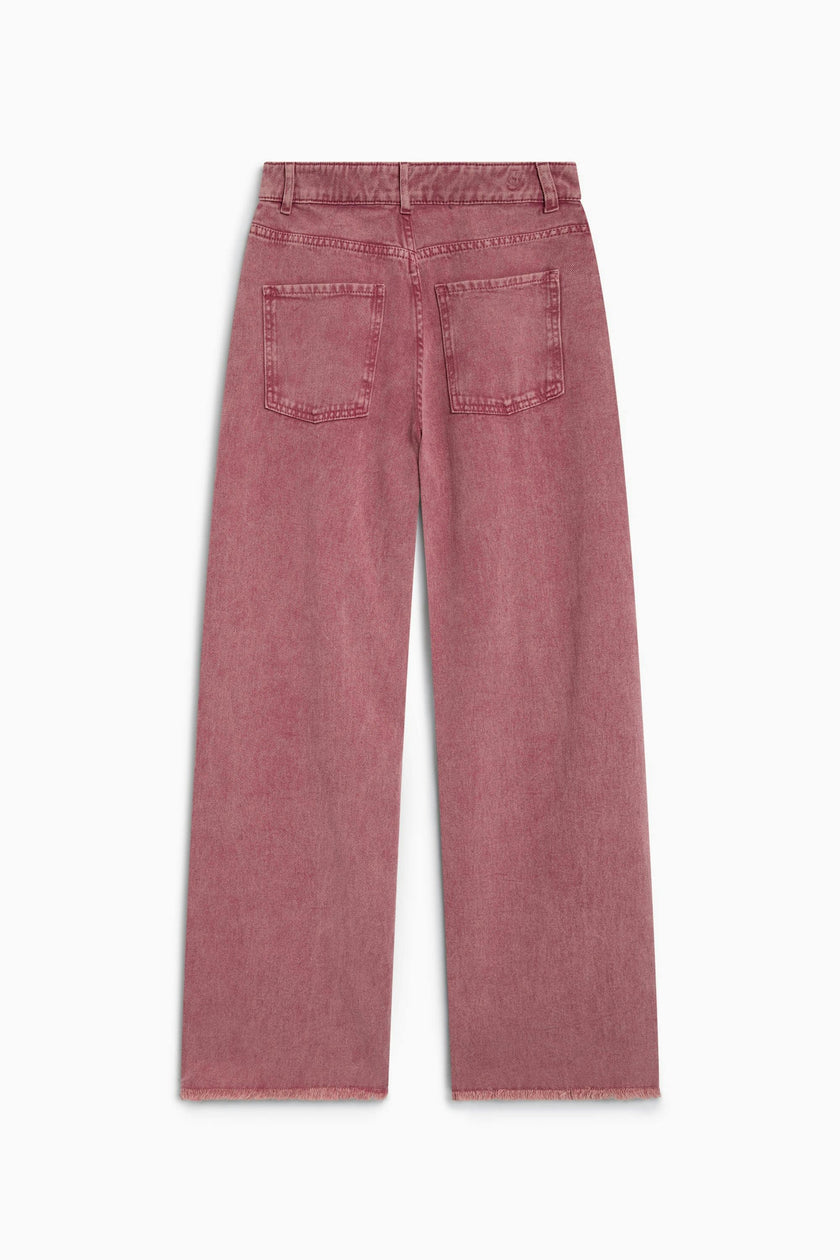 TNS Denim Woman Wide Leg Trouser Rumba Red