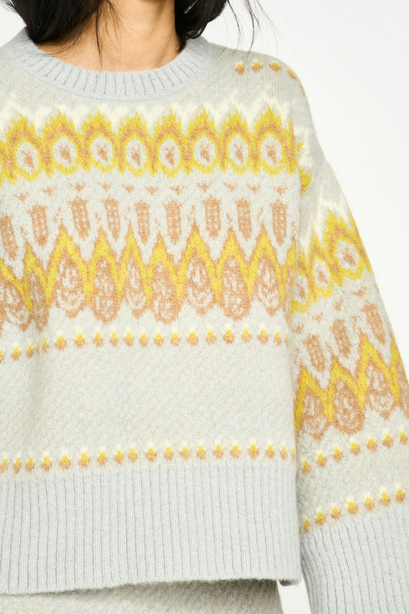 Salida Brushed Fairisle Sweater in Snowdrift