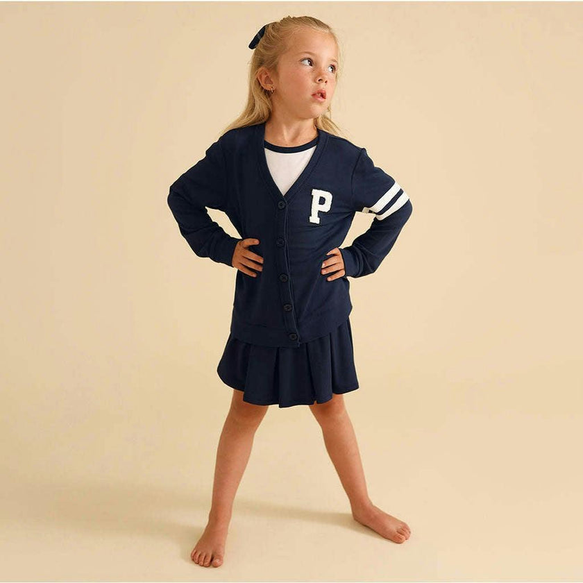 Varsity Navy French Terry Varsity Cardigan