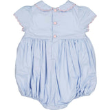 Cassis Blue Short Sleeve Smocked Romper