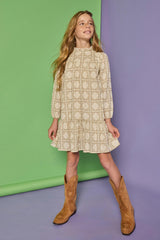 Jody Dress - Stone Patchwork