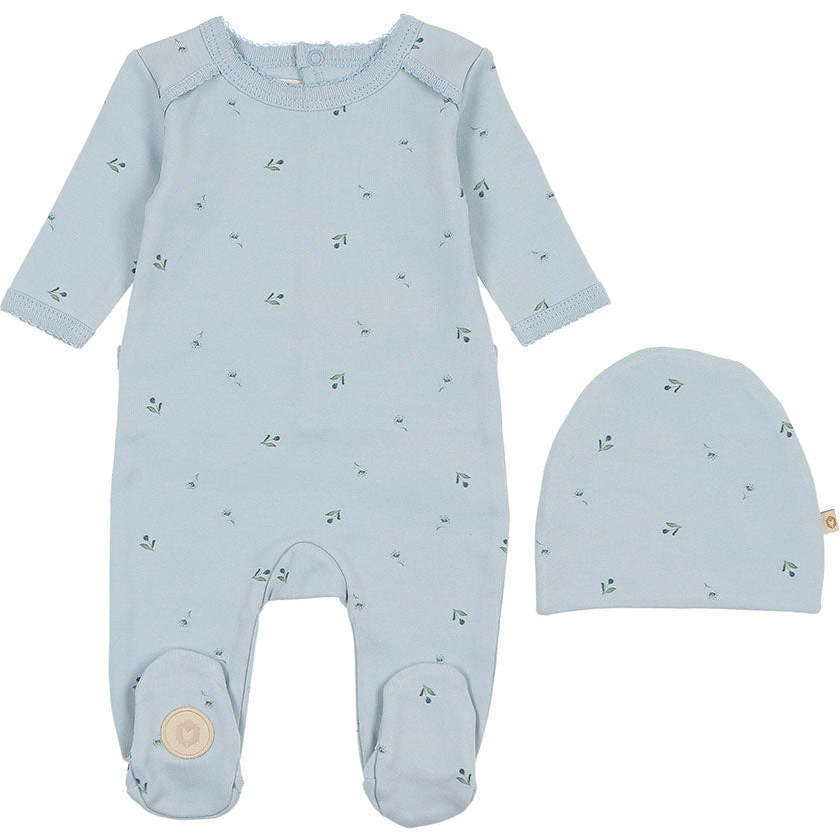 Plush Print Footie & Hat Set