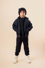 Padded Bomber Jacket With Removable Hood