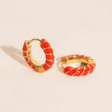 Color Chunky Rounded Huggie Hoop Earrings