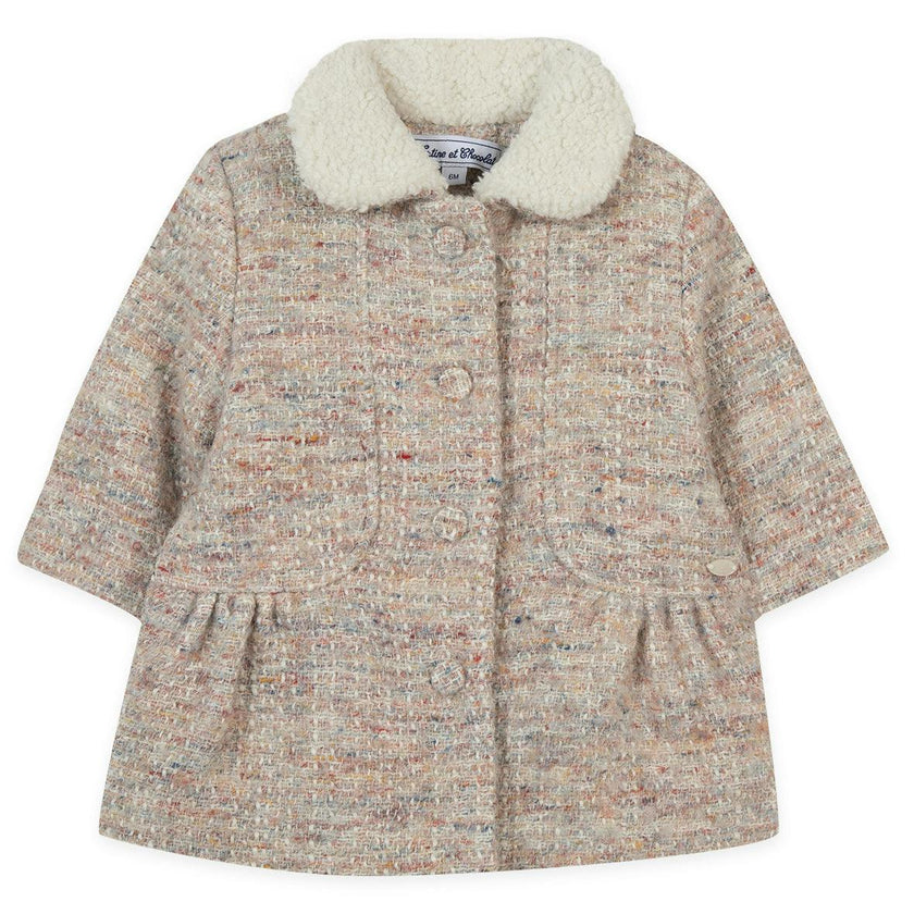 Baby Collared Front Pocket Button-Down Pea Coat