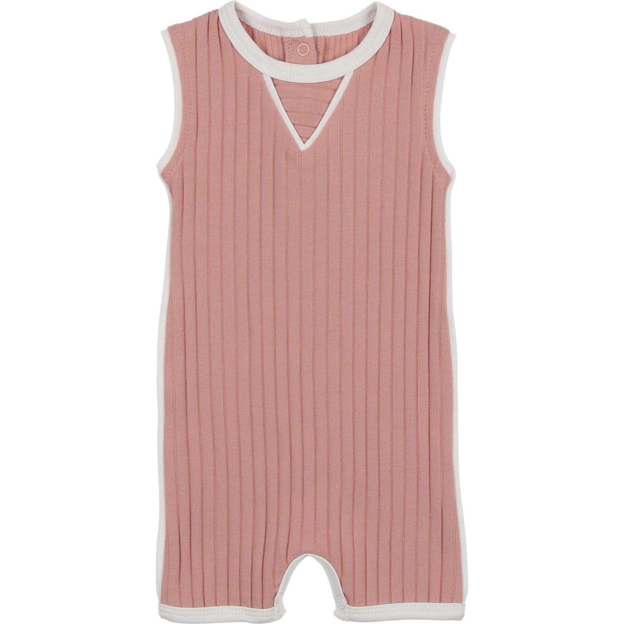 Piped Ribbed Romper