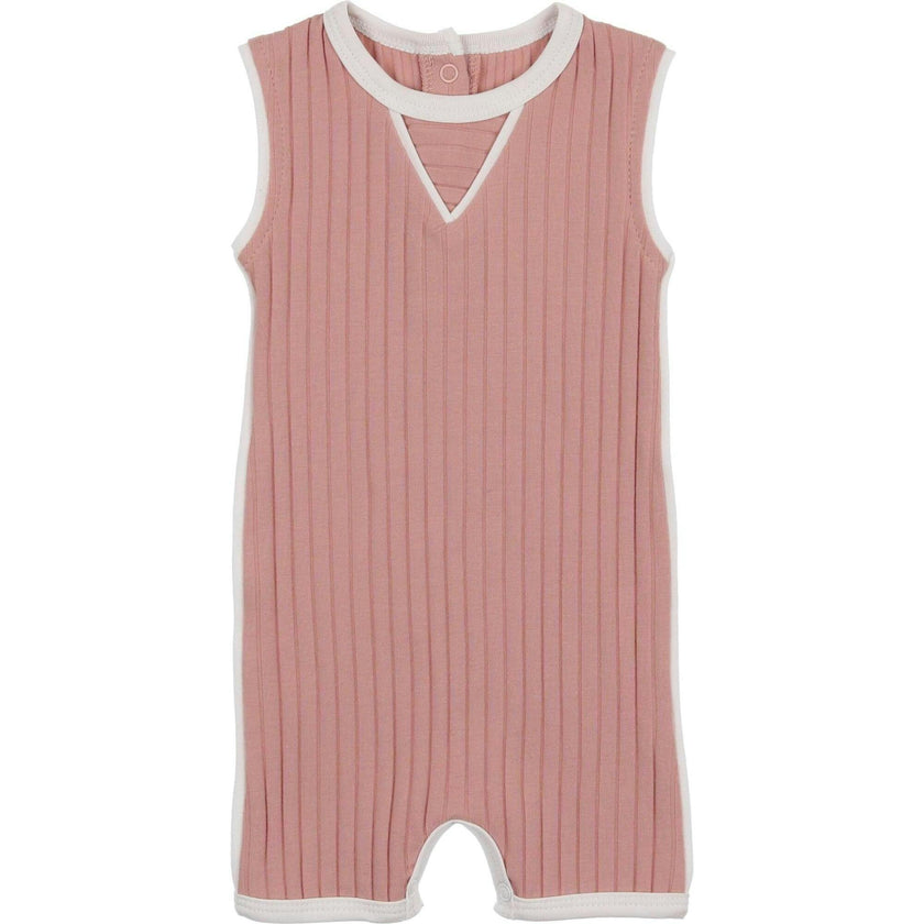 Piped Ribbed Romper