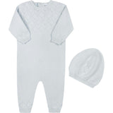 Lux Pointelle Knit Romper w/Hat
