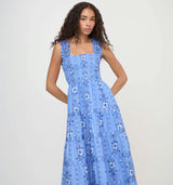 The Kimmy Nap Dress - Blue Arcadia Border