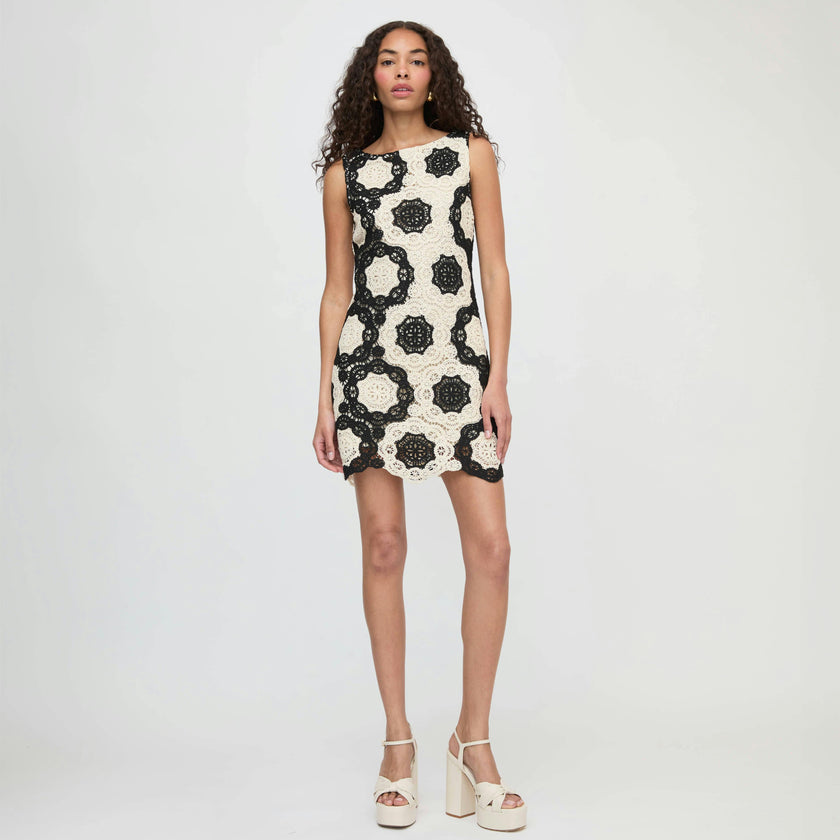 The Lisandra Dress - Black/Ivory Crochet Lace