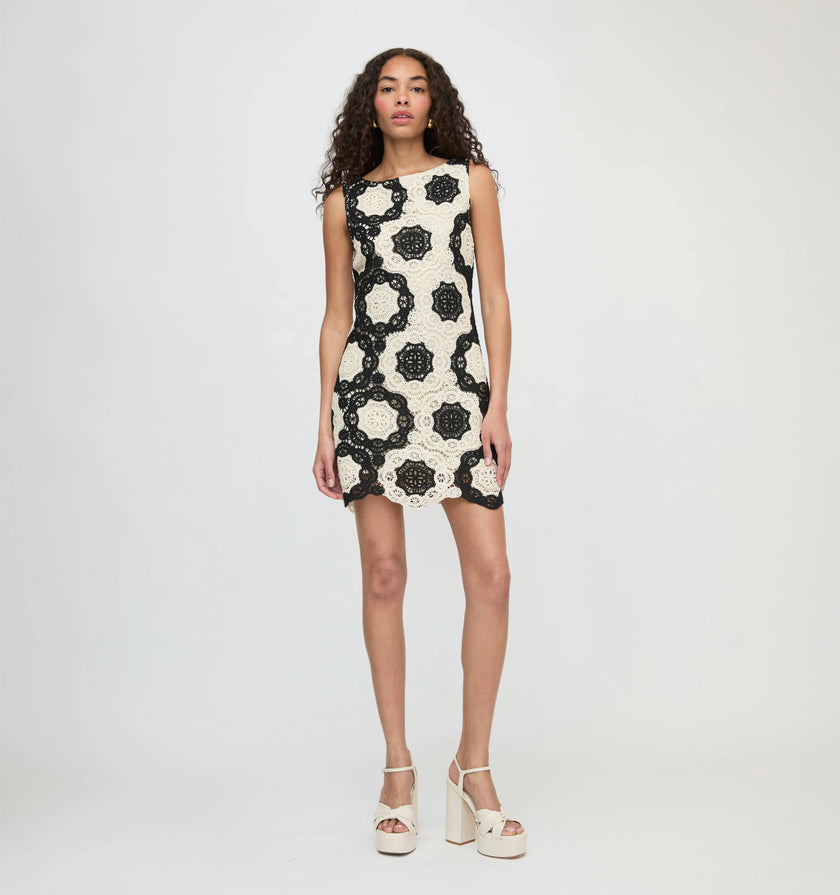 The Lisandra Dress - Black/Ivory Crochet Lace