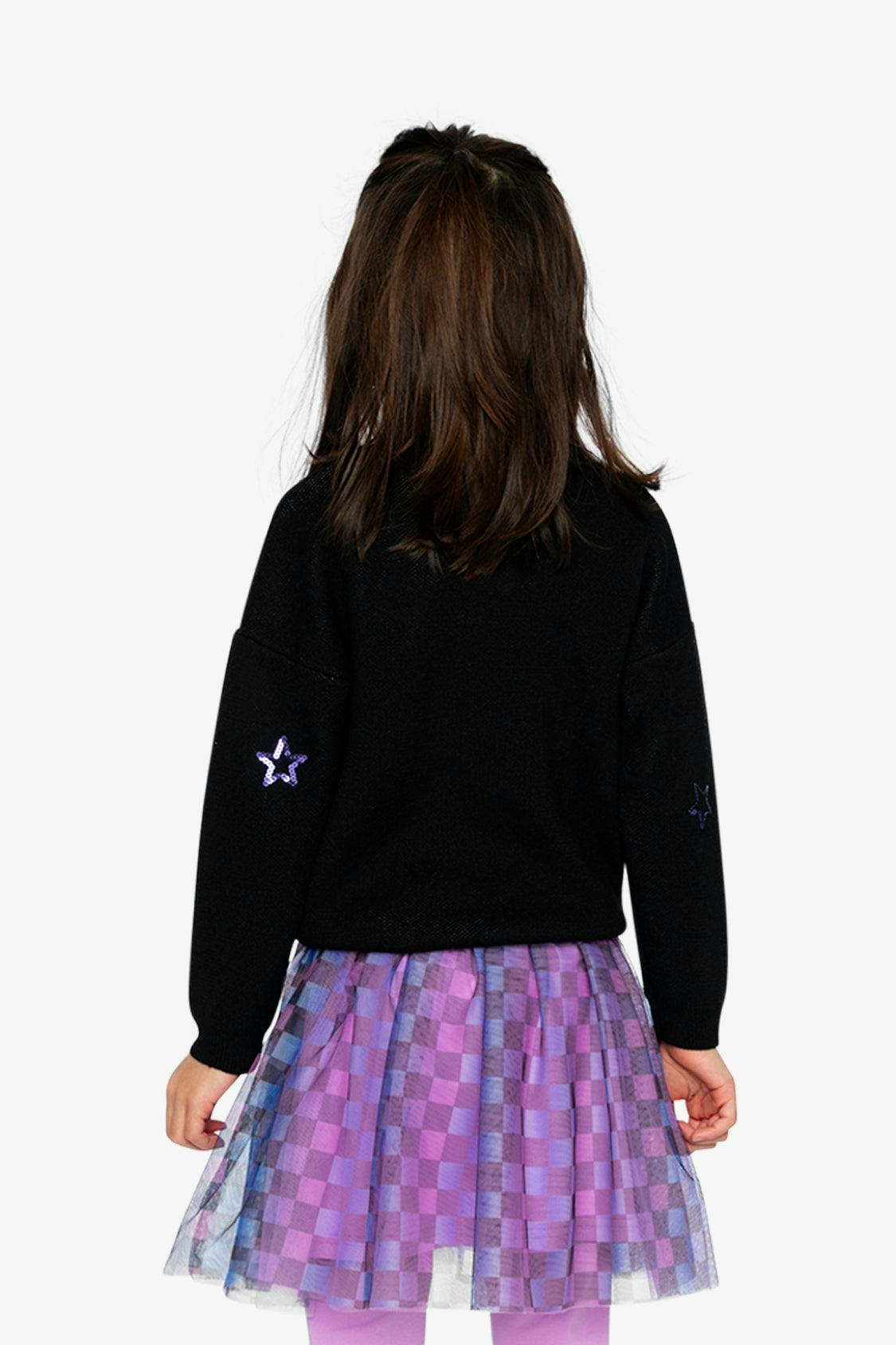 Knitted Sweater Black And Mauve